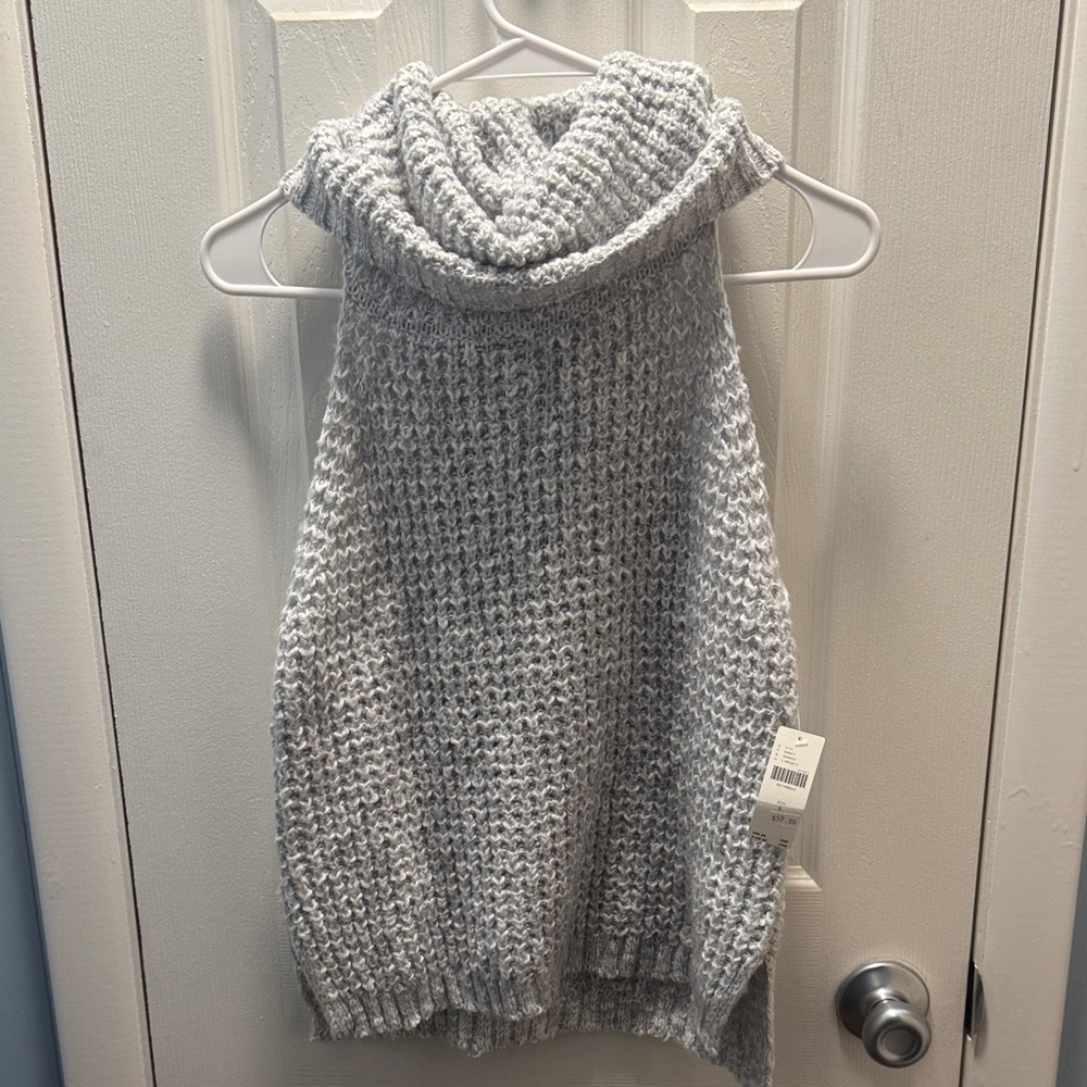 Pilcro Heather Gray Cowl Neck Sweater